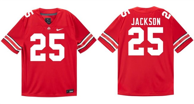 Men's Ohio State Buckeyes #25 Bo Jackson Red Stitched Football Jersey Men's Ohio State Buckeyes #25 Bo Jackson Red Stitched Football Jersey